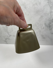 Small Metal Cow Bell 9cm Gold Colour Door Bell Dinner Bell Bar Bell Home Decor