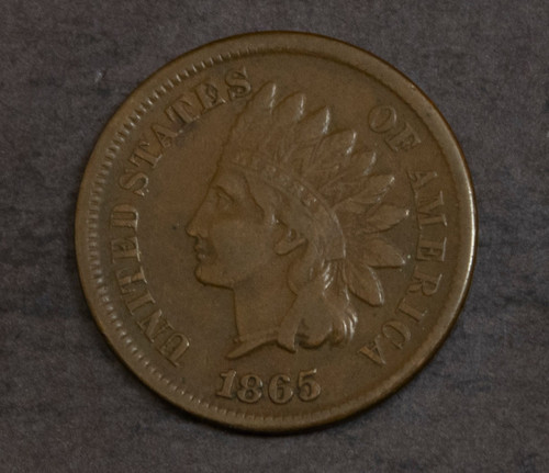1865 plain indian cent near - 5,