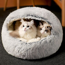 Pet Dog Cat Bed Round Plush Kitten Cave House Warm Sleeping Nest Beds Cats Igloo