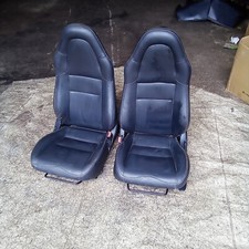 Toyota MR2 Roadster Mk3 1999-2007 PAIR Front Black Leather Tombstone Seats