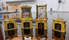 Baroque Fireplace set of 3- Kit , 1:48th scale ,Miniature furniture