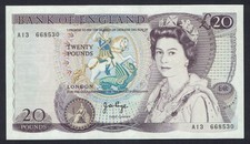 GB QEII - 1970 PAGE B328 - £20 TWENTY POUNDS NOTE - FIRST SERIES BANKNOTE