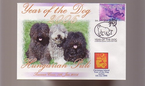 Hungarian puli dog stamp cover - hungarian,