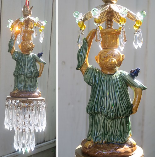 Vintage lamp monkey swag brass - monkey,