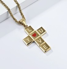 9ct  Gold GF  Crucifix "Love