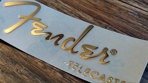 Sticker fender telecaster - fender, gold