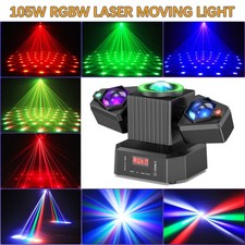 1-8PCS Moving Head Party Light Rotating Disco Ball Laser Beam Strobe Remote DMX