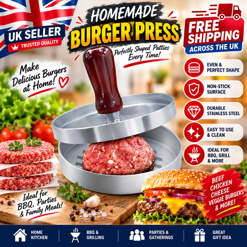 Burger press round stainless - burger,
