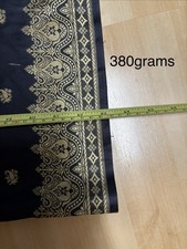 Black And Gold Polyester Border Pattern Fabric 4.70 Metres X  110cm Width