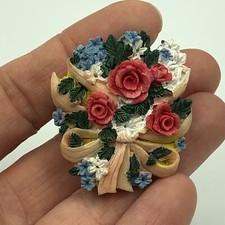 VINTAGE Floral Brooch 3D Rose
