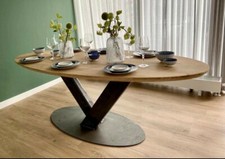 Handmade Solid Oak Oval Dining
