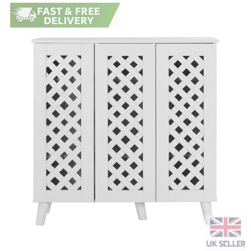 White door shoe cabinet tall - door,