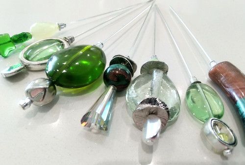 Green hat pins emerald - x,