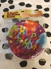 Vintage 90s Happy Birthday Party Paper Bowls Retro Bright Colours 16cm