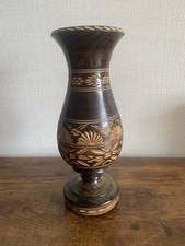Hand Carved Wooden Vase Hand