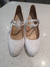 WOMEN'S BRIDAL WEDDING SHOES, SIZE 40, 6.5 WHITE LACE Duosheng & Elegant