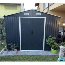 10x8ft 4x6ft 4x8ft Metal Garden Shed Free Foundation Base Storage House Air Vent