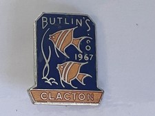 VINTAGE BUTLINS 1967 CLACTON ENAMEL PIN BADGE BY GAUNT