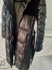 Karen Millen Quilted Coat 10 Black