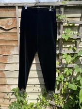 Noto UK 16 EU 44 Black Velvety Stirrup Trousers Inside Leg 27.5" Side Closure