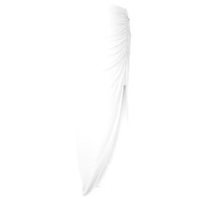 Ladies Womens Ruched Side Split Slit Long Maxi Skirt Dress Size 8-14