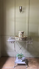 Vintage French Painted Metal Vanity Unit Dressing Table Desk. Tray Underneath