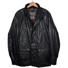 Matchless Mens Biker Jacket Large Black Italy Polyeurethane Coated Cotton Padded