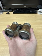 Vintage Metal & Leather “LE Jockey Club Paris” Binoculars 