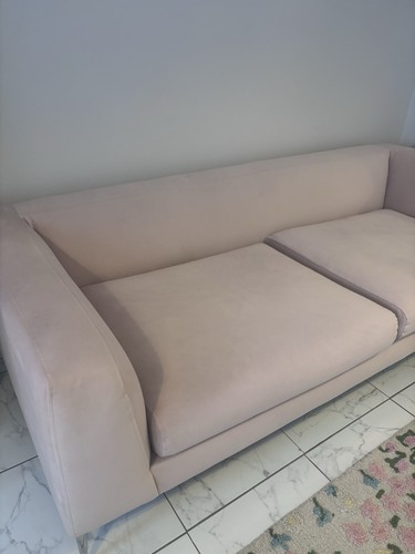 Pink fabric seater sofa - fabric, 3