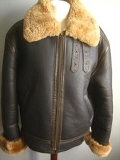 Men's B-3 Jacket WW2 US Navy RAF Aviator Flying Irvin Fur Shearling Real Leather