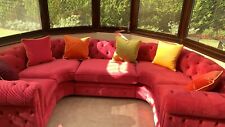Elegance Chesterfield Italian Design Pink Colour designer half Circle Sofa