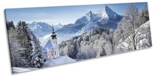 Winter Landscape Alps PANORAMA CANVAS WALL ART Print Picture Blue