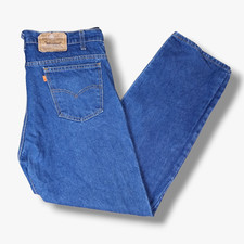 VINTAGE Levi's 505 Denim Jeans W37 L30 Mens Blue High Waist Straight Orange Tab