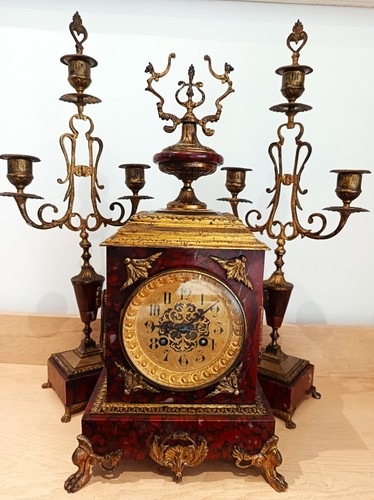 Antique french mantel clock - french,