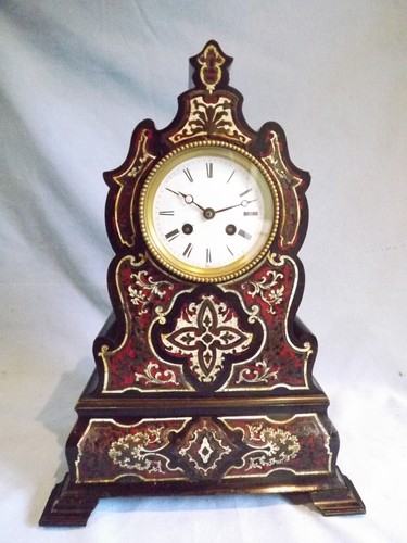 19c french inlaid clock c1890 - inlaid,