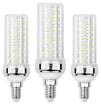 LED Corn Bulbs E14 High Power 6000K Daylight White 20W Small Edison Pack Of 3