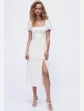 ZARA White Linen Blend Dress