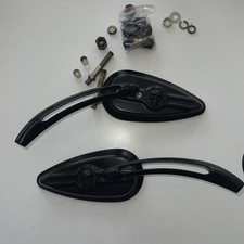 HARLEY DAVIDSON MOTORCYCLES BLACK TEARDROP SKULL SIDE REAR VIEW MIRRORS
