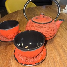 Japanese Goto Ceramic Tea Bowls And Teapot