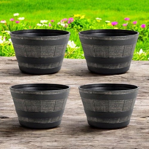 Round half barrel flower - round,