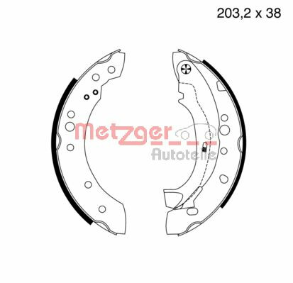 New brake shoe - new, peugeot
