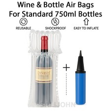 Inflatable Wine Bottle Air Bags Shock Resistant Protective Packaging + Pump