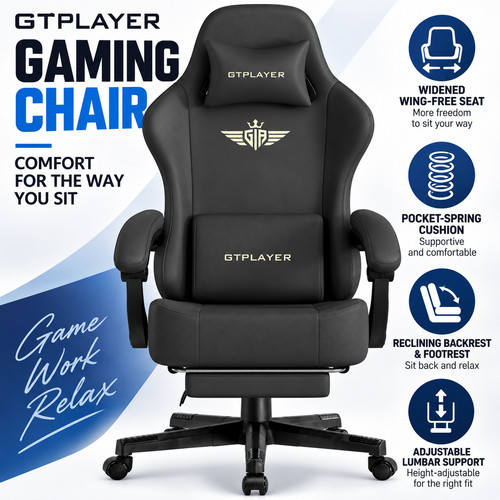 Gtplayer fabric gaming chair - fabric,