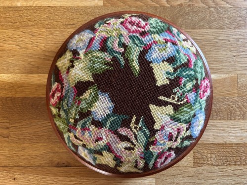 Footstool tapestry needlepoint - tapestry,