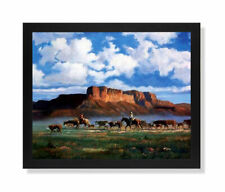 Cowboys On Horses Cattle Drive