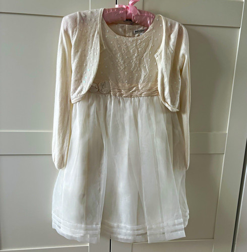 Girls white flower girl - girls, bolero