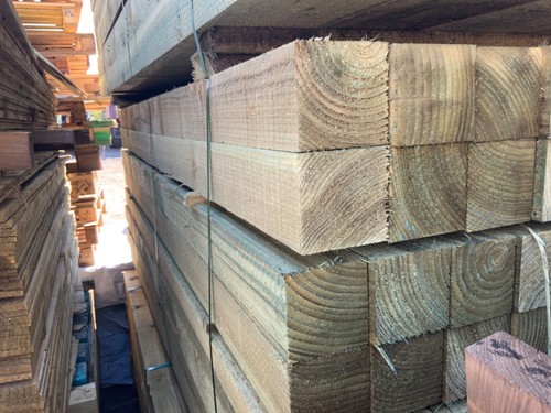 New timber garden post green - new,