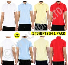 2x Boys Plain Polo T-Shirt