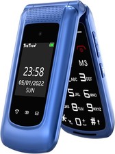 Senior Mobile Phone Simple for Elderly, Basic Cell with Large Blue 