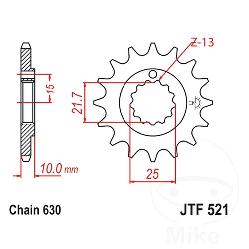 Front sprocket tooth - jt,